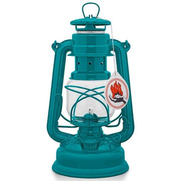 Feuerhand Outdoorkerze Sturmlaterne 276 inkl. Reflektorschirm (Spar-Set, 2-tlg., 1 x Lampe + 1 x Schirm), Farbe: Teal Blue, pulverbeschichtet