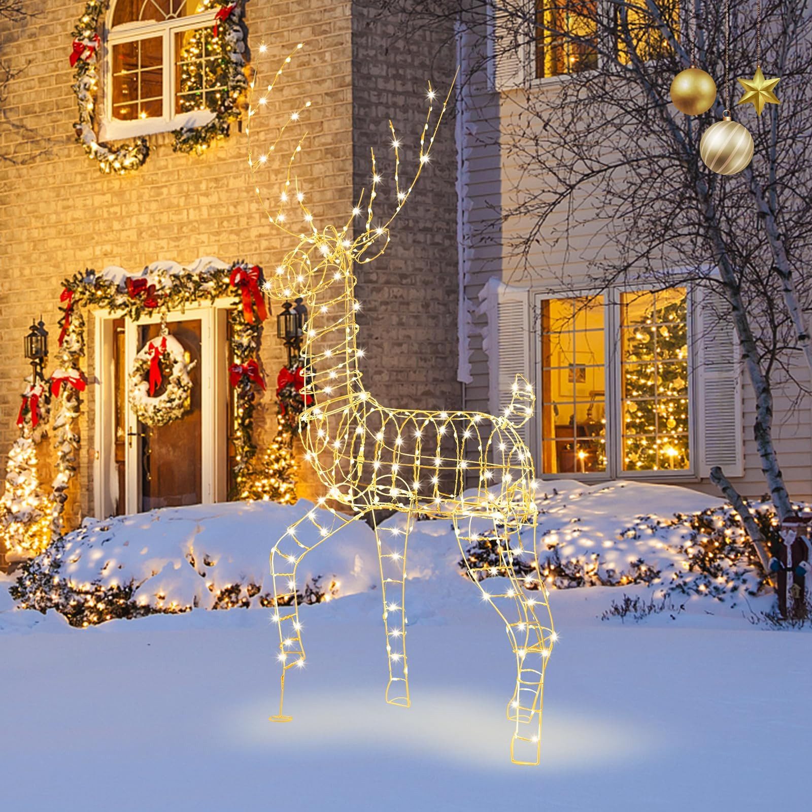 COSTWAY Weihnachtsfigur (1 St), LED Rentier, günstig online kaufen