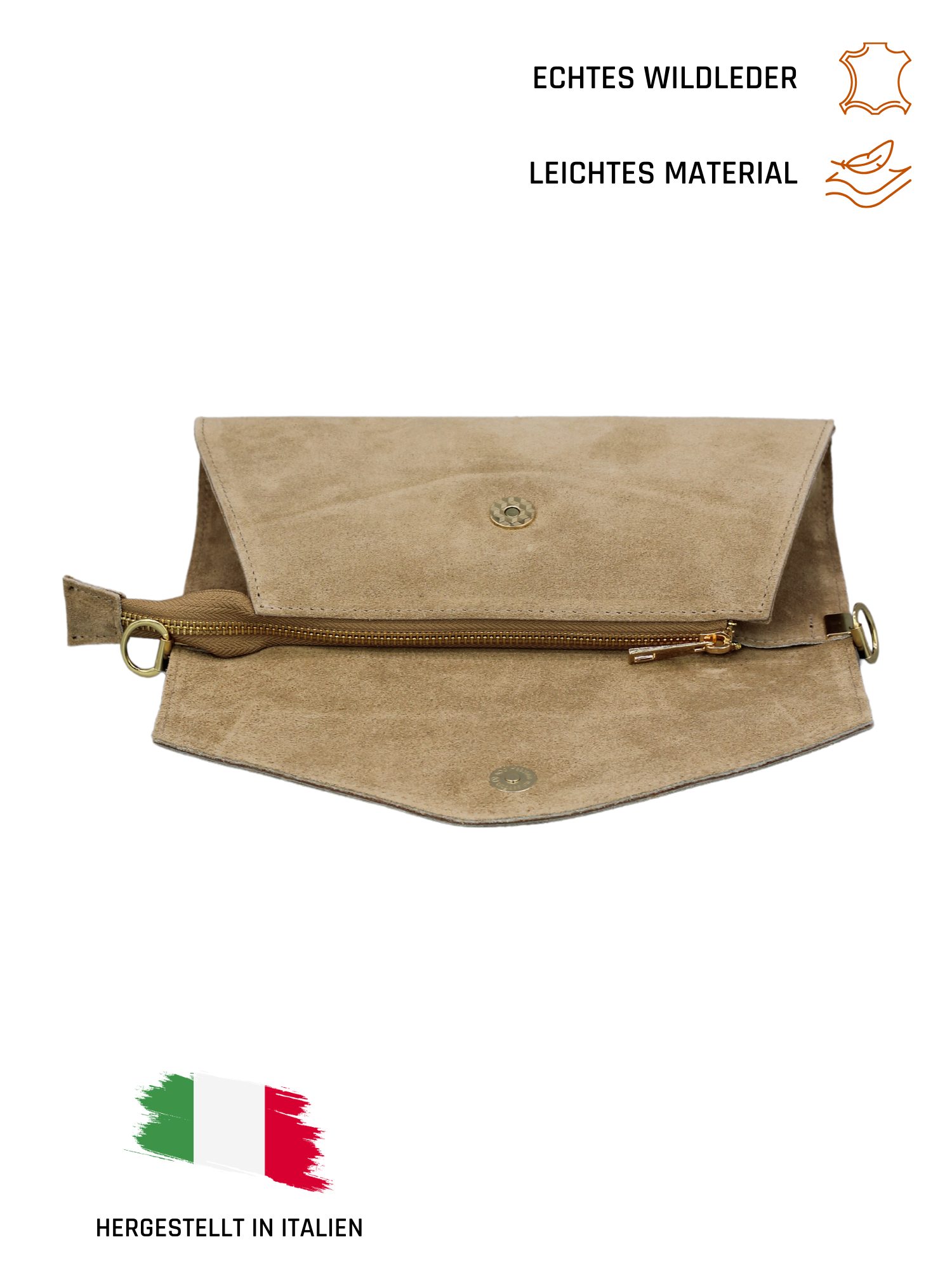 Adel Bags Umhängetasche SETRA Damen Schultertasche aus echtem Wildleder, hergestellt in Italien
