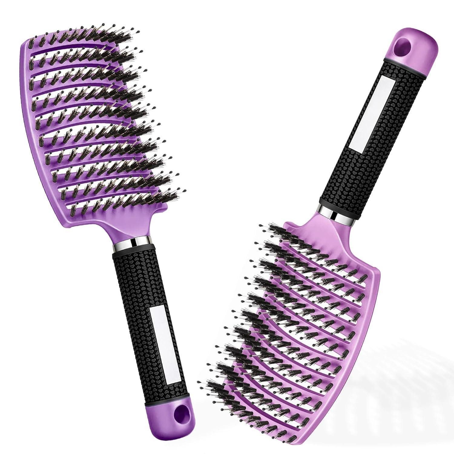 LuxusKollektion Haarentwirrbürste Haarbürste Wildschweinborsten Lange Lockige Haare Entwirrung