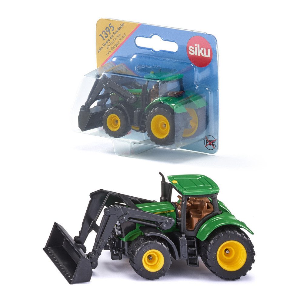 Modelltraktor siku John Deere mit Frontlader Blister