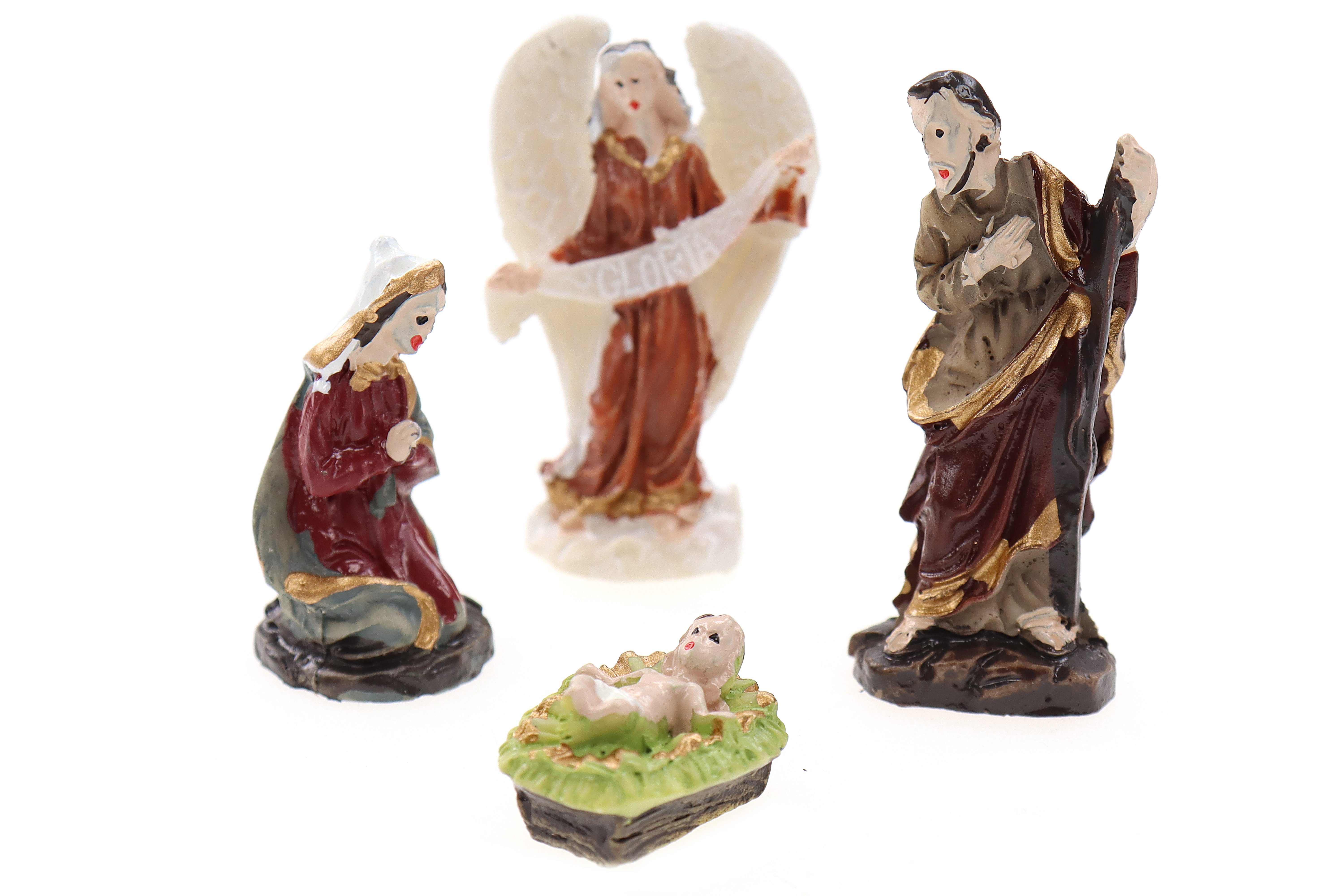 Krippenfigur Weihnachtskrippenfiguren H.:4,5cm 11-teilig Set (11 St) Krippenfiguren Mini Plastikbox ELLUG in