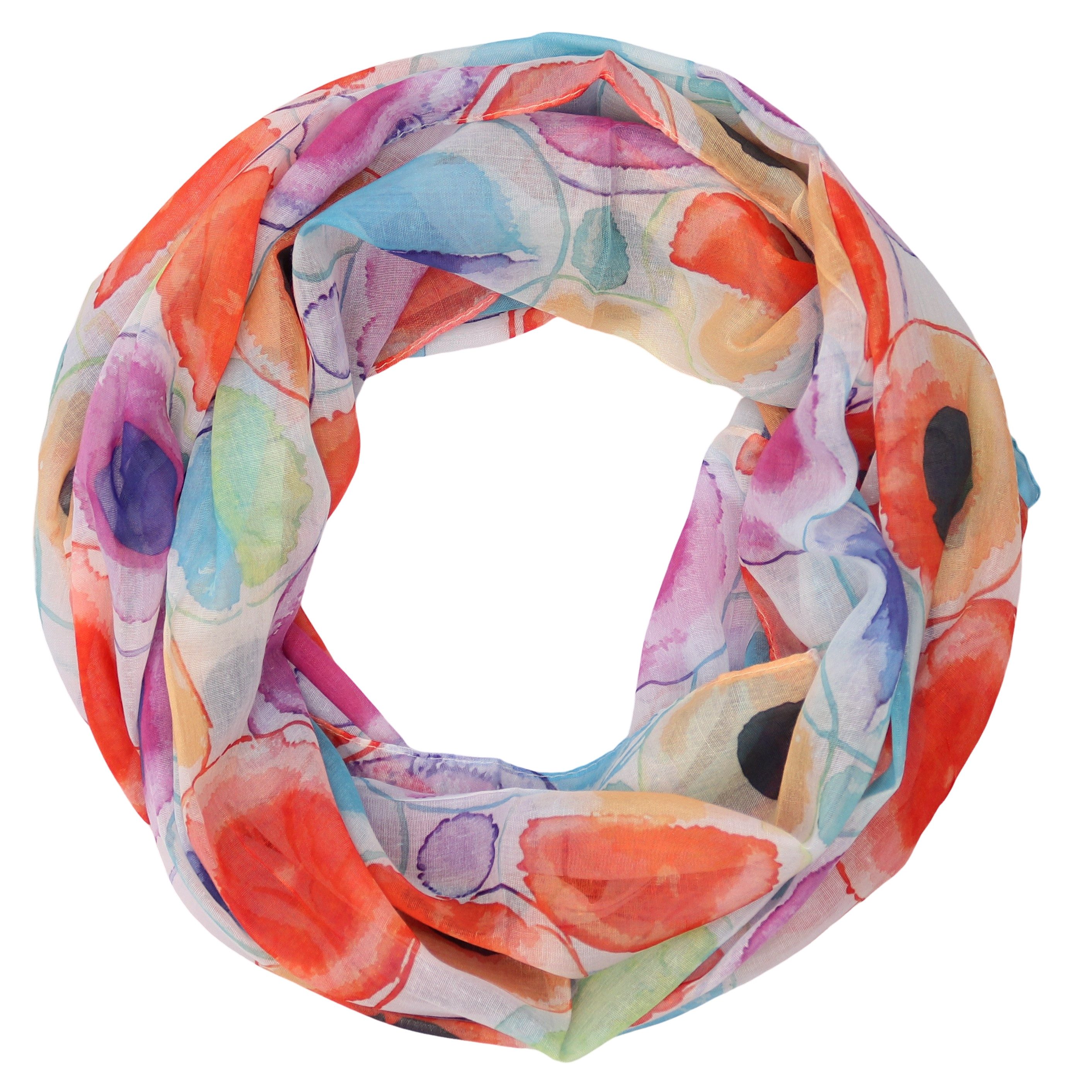 MIRROSI Loop Damen Schal mit Tollem Muster Weich aus 100% Viskose, Schlauchschal, (ca.160x48cm, zweimal um den Hals wickelbar), Damen Halstuch Stola ideal für Frühling,Sommer, Herbst