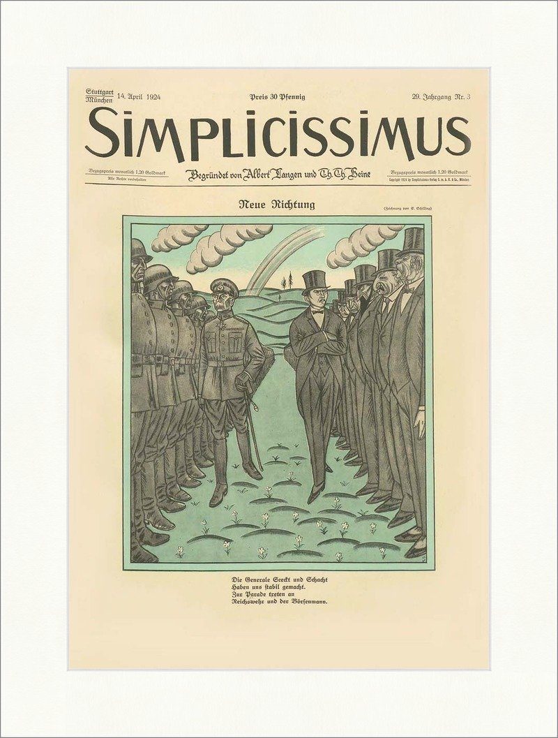 Kunstdruck Titelseite der Nummer 3 von 1924 E. Schilling Neue Richtung Simpliciss, (1 St)