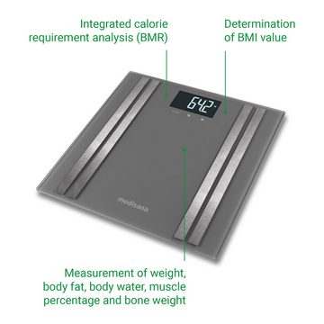 Medisana Körper-Analyse-Waage BS 476 grau bis 180 kg Personenwaage