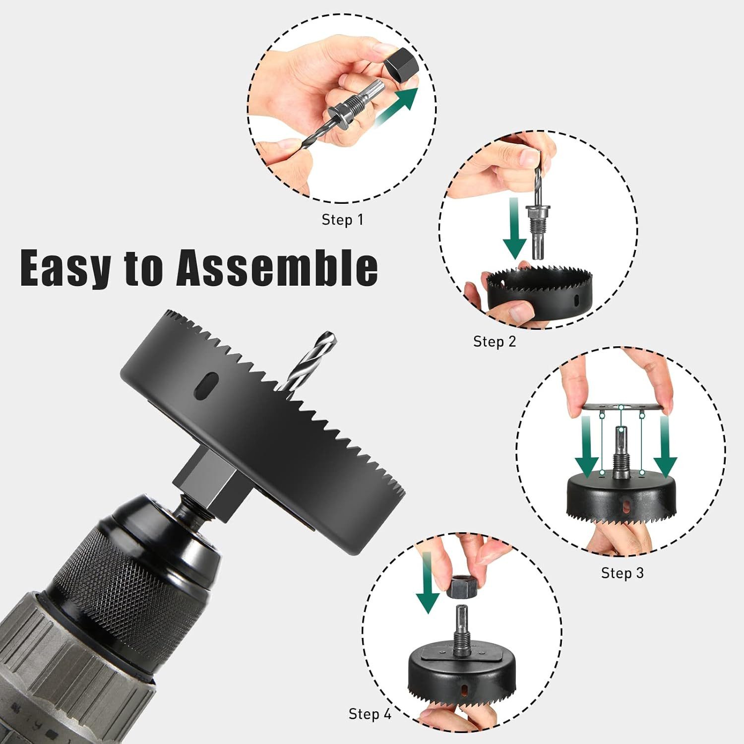 HYCHIKA BETTER TOOLS FOR BETTER LIFE Lochsäge Hole Saw Kits, HYCHIKA 13 Hole Saws – Bild 3 von 5