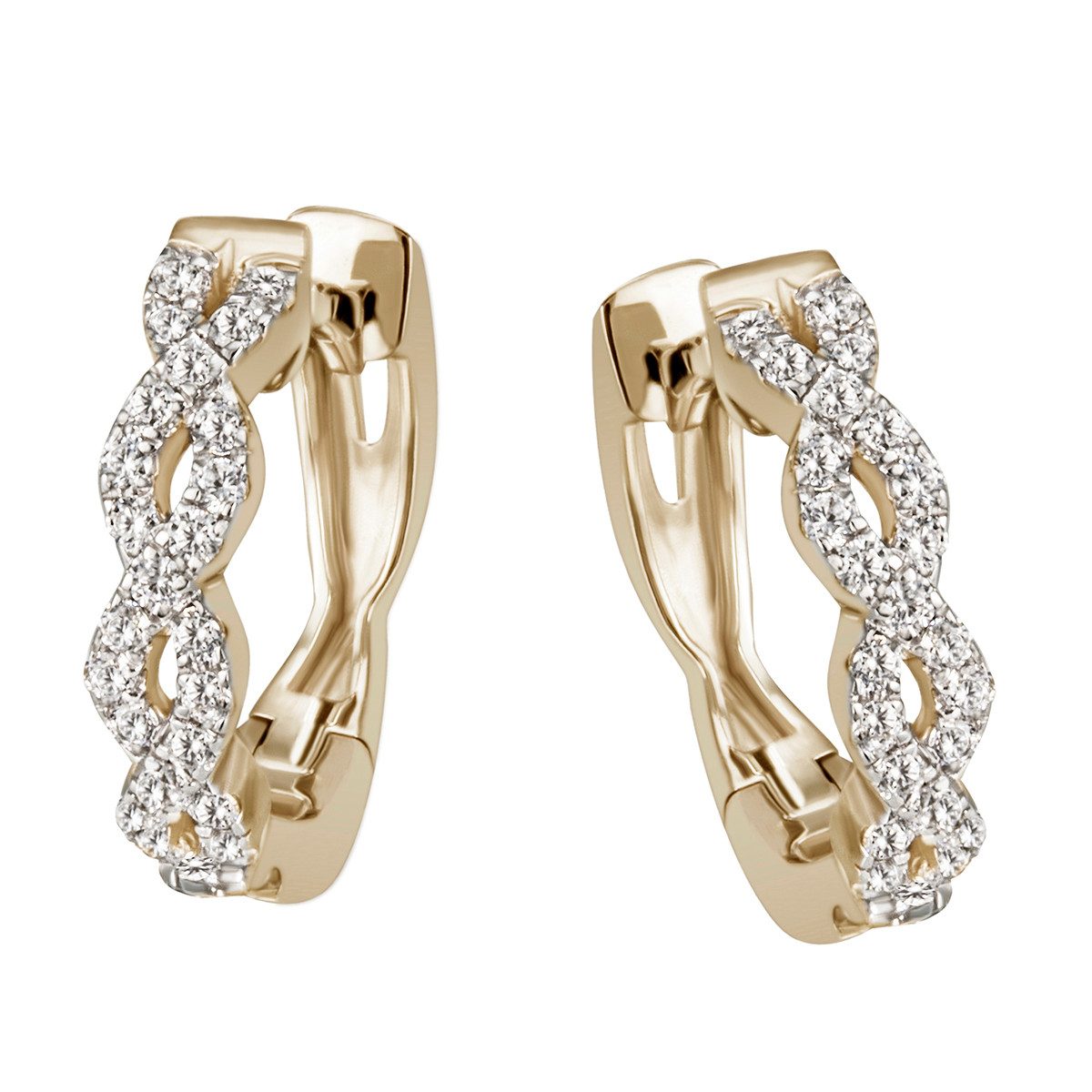 Reflexion Diamonds Klappcreolen rund aus 585/750 günstig online kaufen