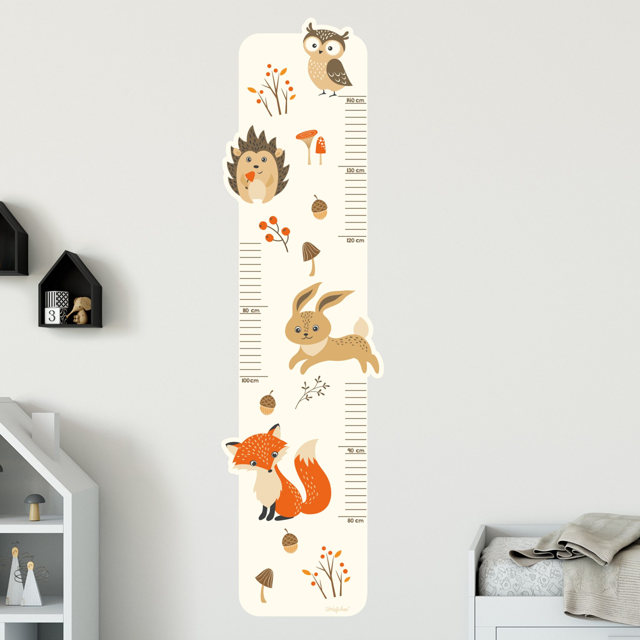 Striefchen Wandtattoo als Messlatte für Kinder - Wandaufkleber als Kindermesslatte, viele Motive