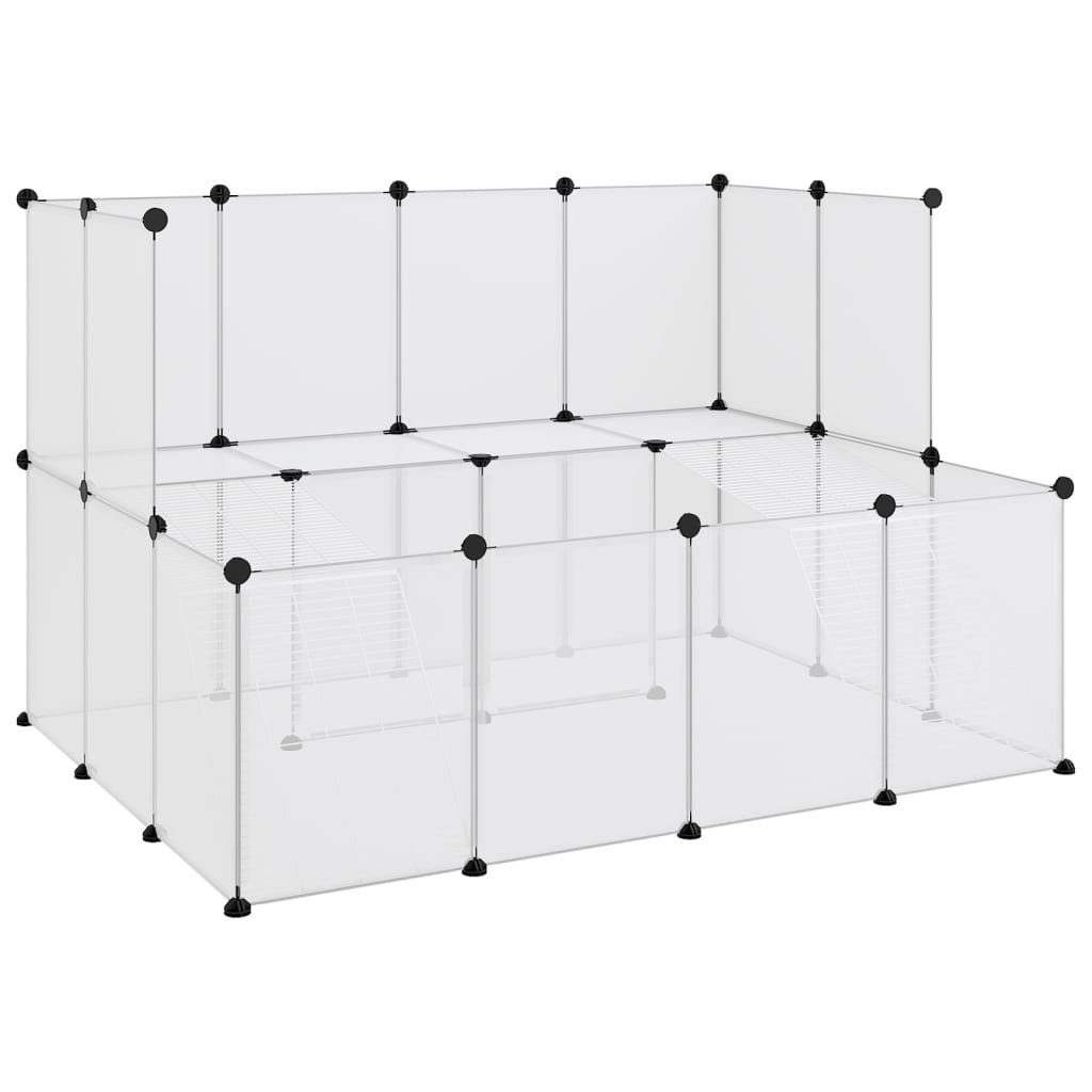 Kleintierstall Kleintierkäfig Transparent 143x107x93 cm PP und Stahl