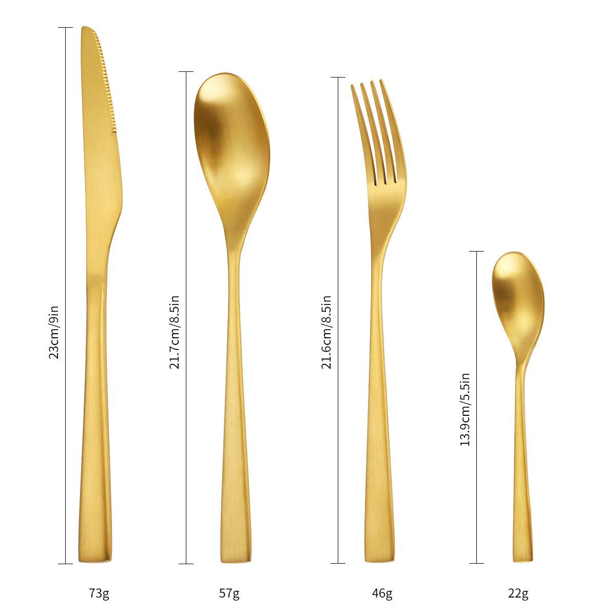 für Besteck-Set 48tlg. Gold glänzend 12 safety Set Personen Edelstahlbesteck Home