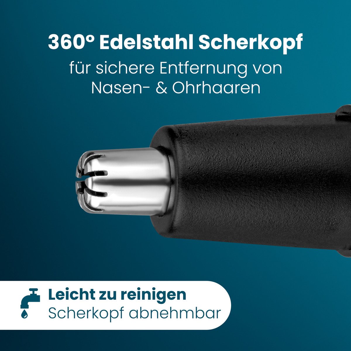 ProfiCare Nasenhaartrimmer PC-NE 3144, Nasenhaartrimmer, Nase Ohren Konturen, USB-C – Bild 4 von 5