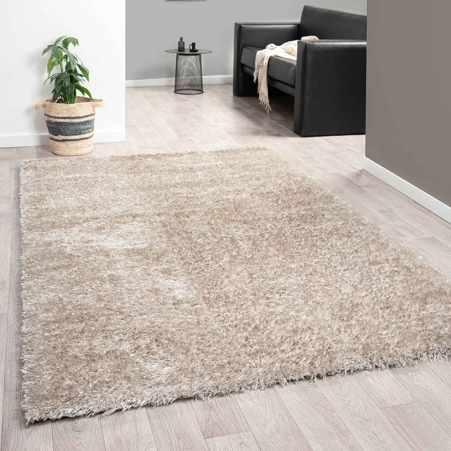 Vimoda Hochflor-Teppich Shaggy Teppich Wohnzimmer Extra Weich Einfarbig, Re günstig online kaufen