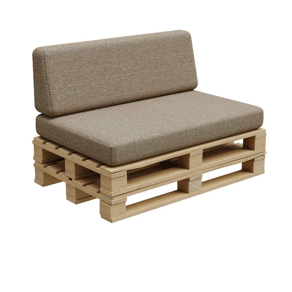 Palettenkissen PFBG Palettenkissen Gartenkissen für Garten, Balkon Terrasse, Maße Set (120x80 + 120x35)