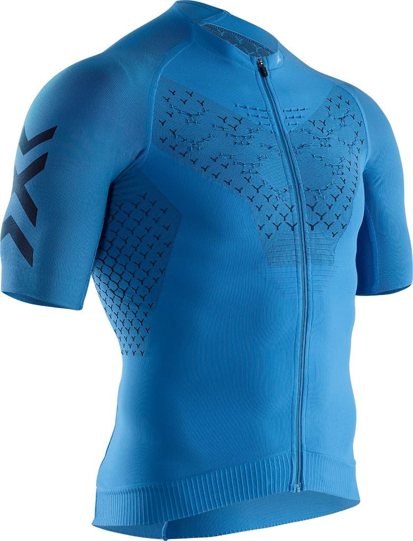X-Bionic T-Shirt Fahrrad-Shirt Twyce 4.0 Kurzarm-Full-Zip blau Herren