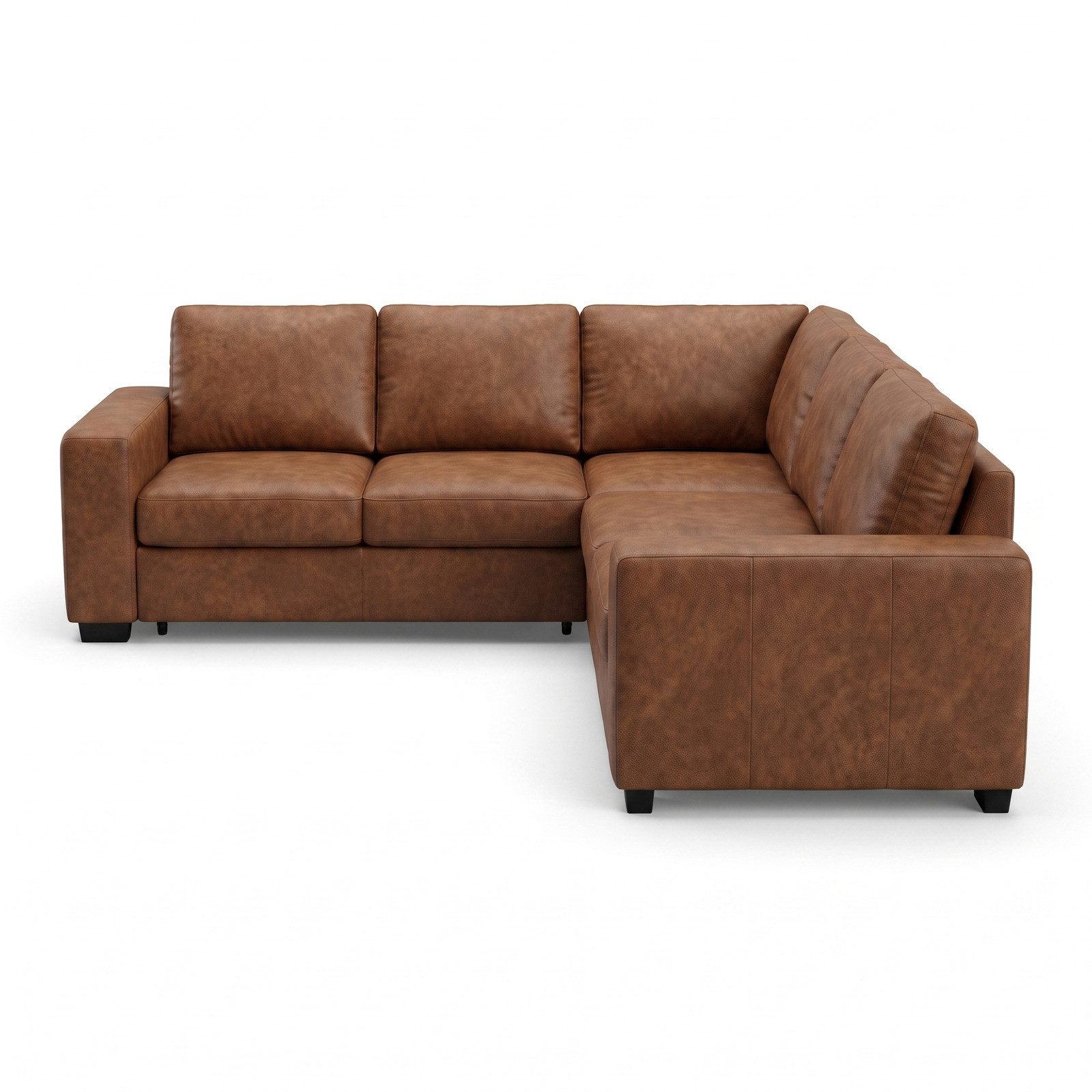 ebuy24 Sofa Sacramento Ecksofa aus braunem PU-Kunstleder mit v