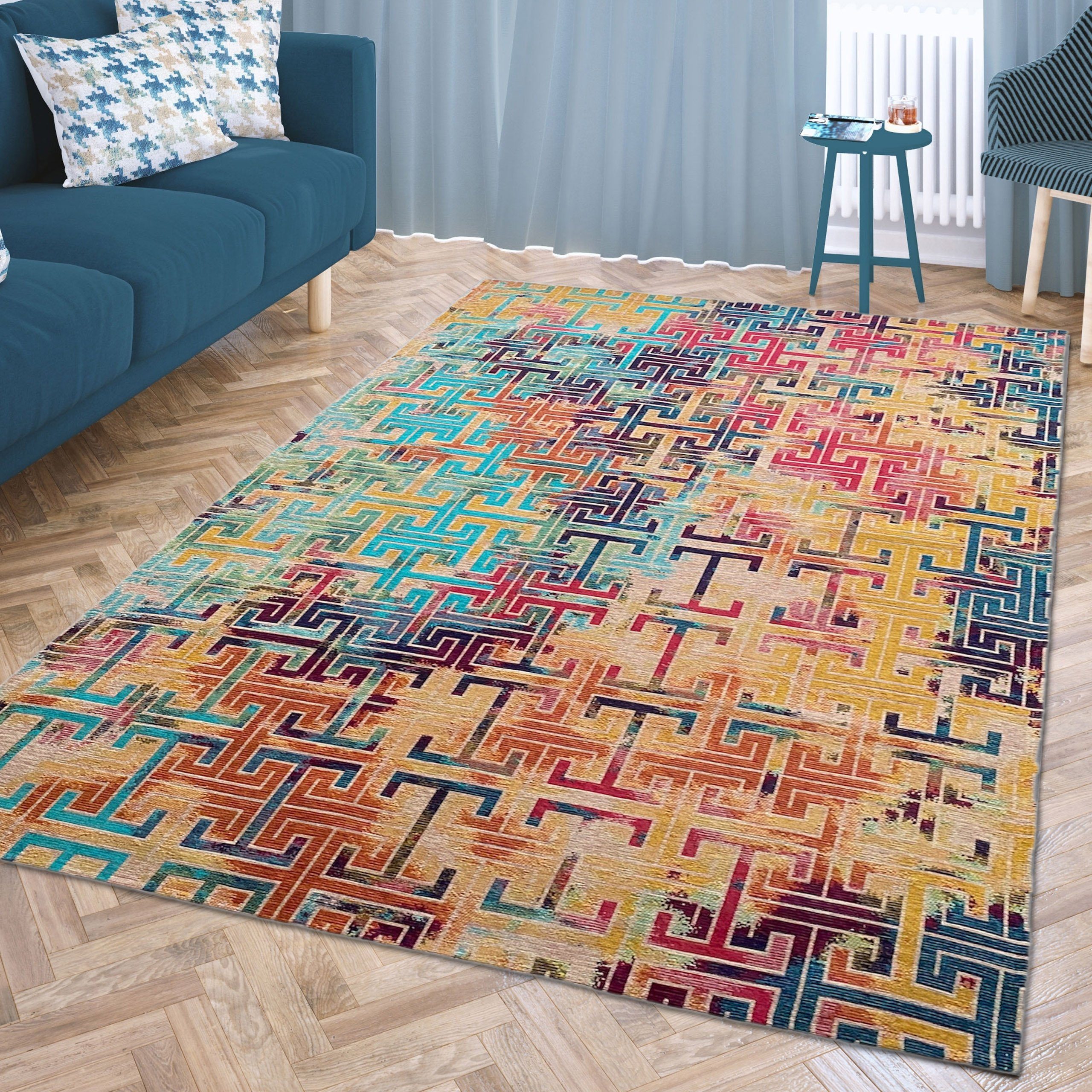 Carpetia Teppich Modernes Musterdesign, rechteckig, Höhe: 9 mm, pflegeleicht und strapazierfähig
