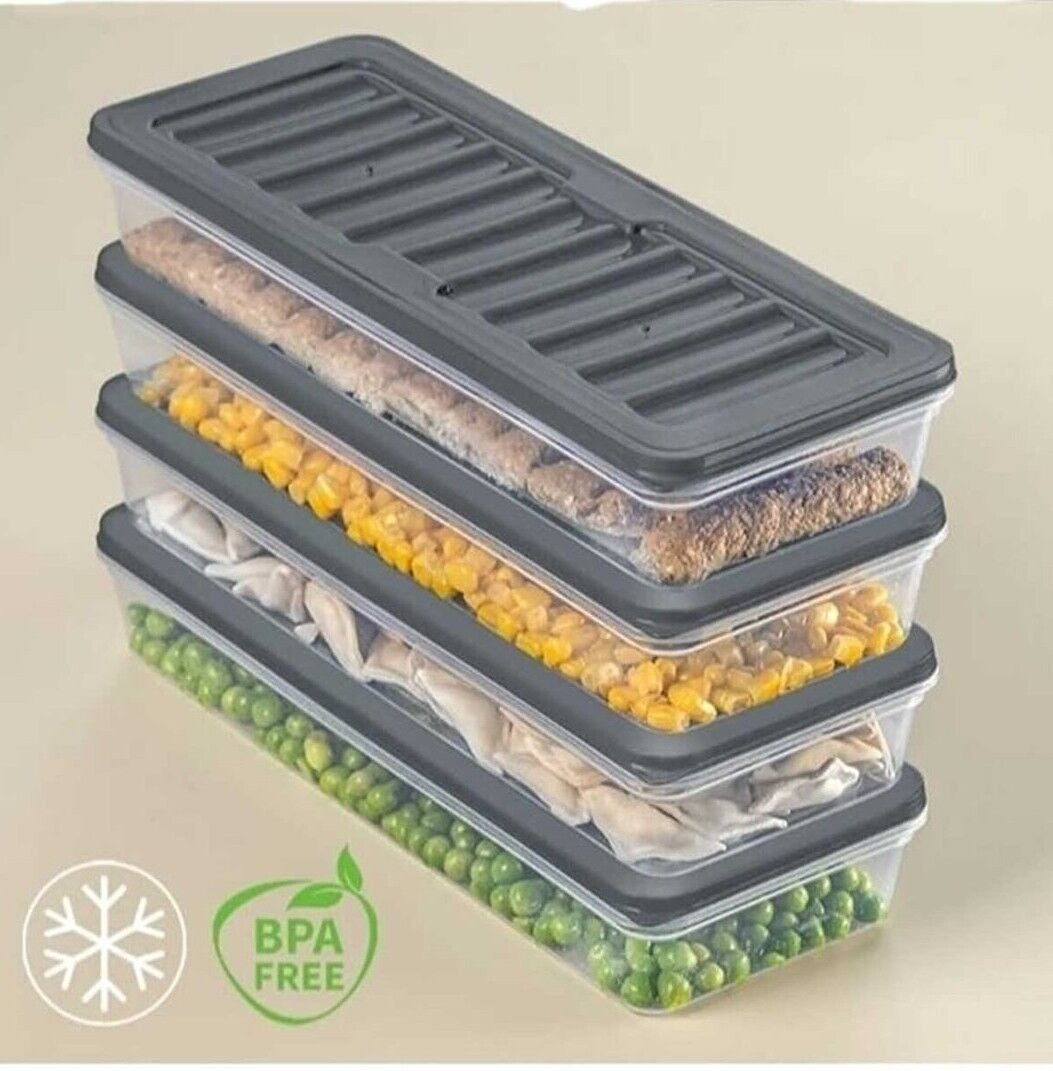 Parpalinam Frischhaltedose Kühlschrank Organizer Gefrierdose Set Vorratsbehälter Frischhaltedose, (4-tlg), Premium Kühlschrank, Gefrierschrank Organizer, luftdicht Vorratsdosen