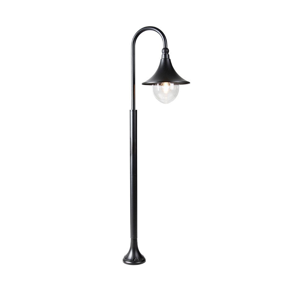 Qazqa Gartenleuchte Daphne, Dimmbar, LED wechselbar, Extra-Warmweiß, QAZQA Laterne außen, e27, Schwarz, Aluminium, classic-antique