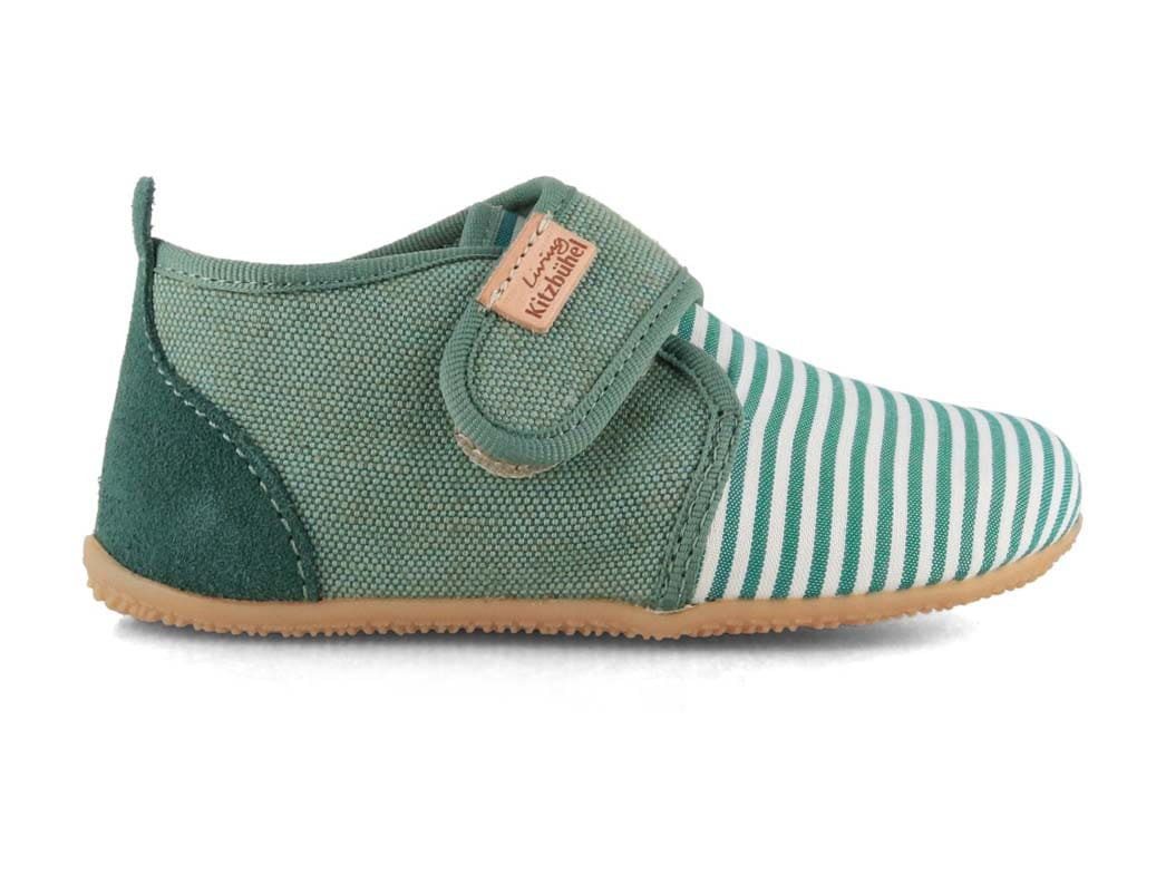 Living Kitzbühel Sigi Streifchen Baby Klettmodell Hausschuh Design und Produktion 100% in Europa
