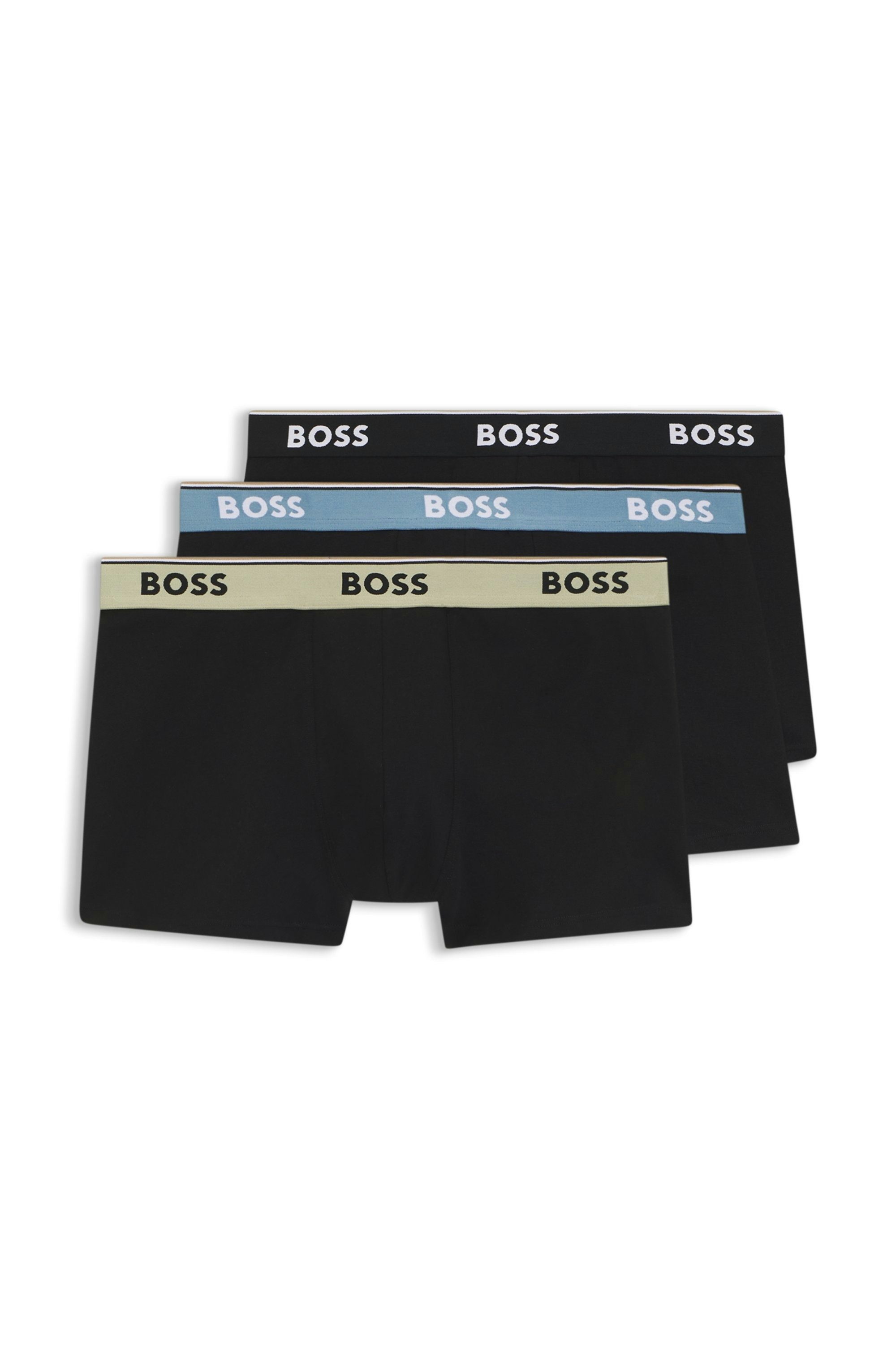 BOSS Trunk (Packung, 3-St) aus Stretch-Baumwolle mit Logo-Bund, mittlere Bundhöhe