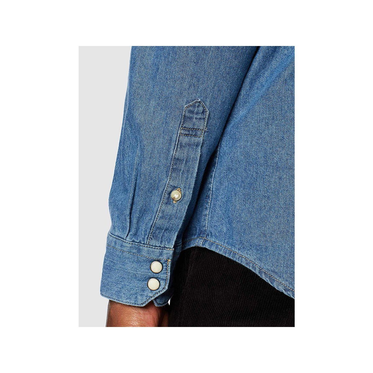 Jones (1-tlg., normal Blue Kurzarmhemd & Angabe) blau keine Medium Jack Denim