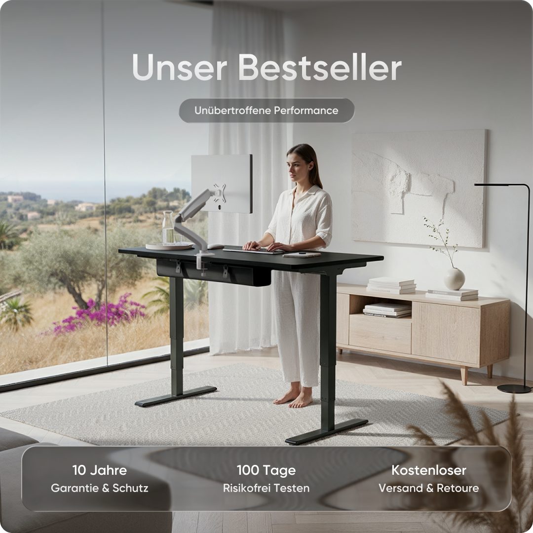 DESKSPACE Tischgestell DESKSPACE PRO Plus Tischgestell – elektrisch, höhenverstellbar, Memory (Tischgestell (ohne Tischplatte), Elektrisch höhenverstellbar, Memoryfunktion, leiser Motor, USB