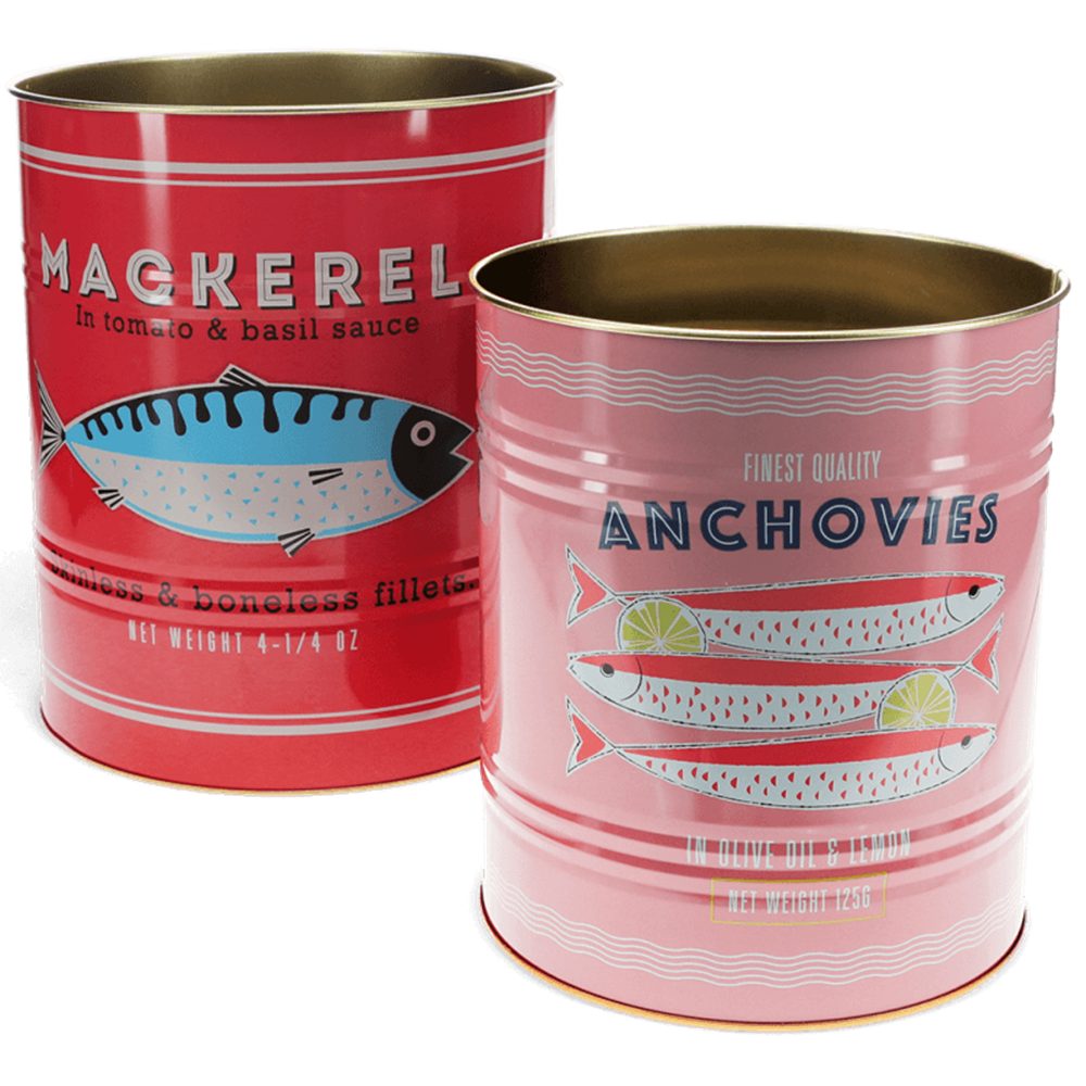Rex London Aufbewahrungsbox Aufbewahrungsdose Large Retro Vintage XXL (Set, 2 St., Metall Dosen, Behälter), Ø 20 cm, Hoch 24 cm (große Dose), Retro-Stil Aufdruck, 2er Set