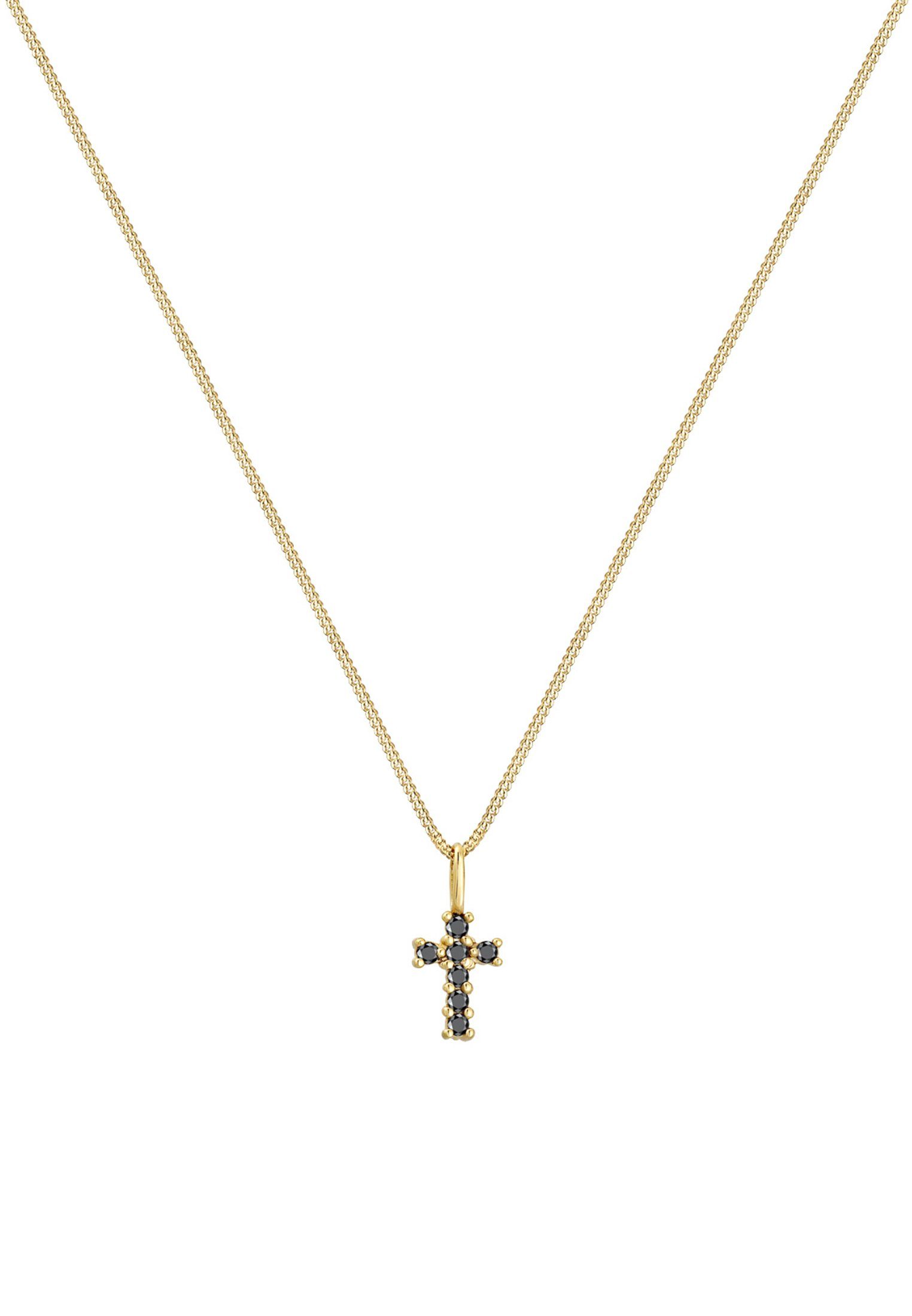 Elli DIAMONDS Kette mit Anhänger Kreuz Diamant Schwarz Brillantschliff (0.1 günstig online kaufen