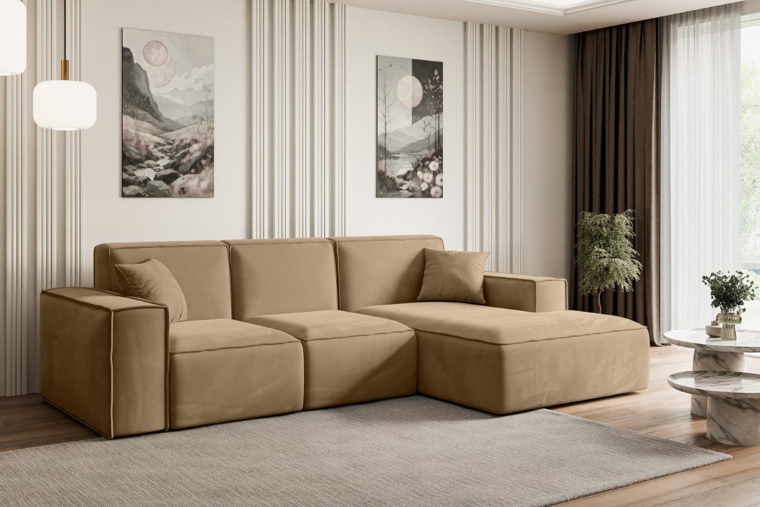 ALTDECOR Ecksofa SERRA-L, Sofa Praktische Bequeme Funktionsecke Couch L-Form Eckcouch, Corner Sofa U-Form Vielseitige Sofa Wohnlandschaft Wohnzimmer