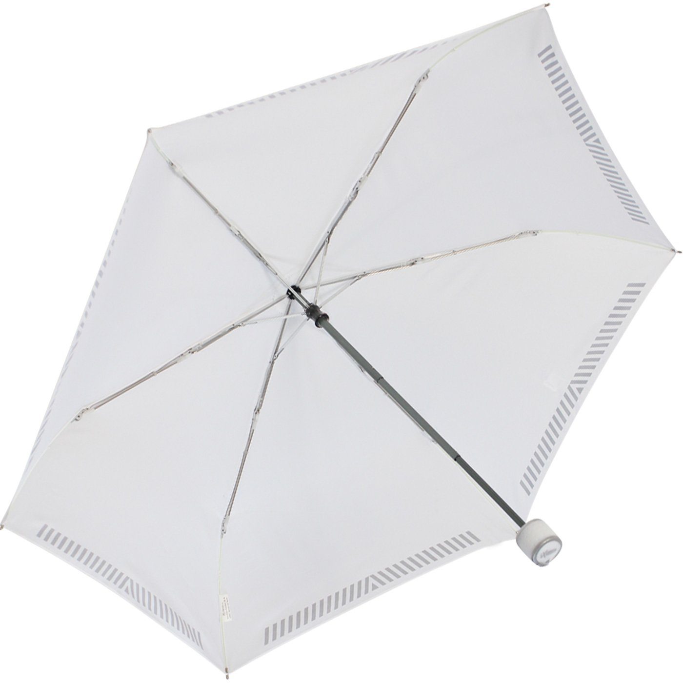 weiß iX-brella Kinderschirm Safety Reflex Mini reflektierend leicht, extra Taschenregenschirm