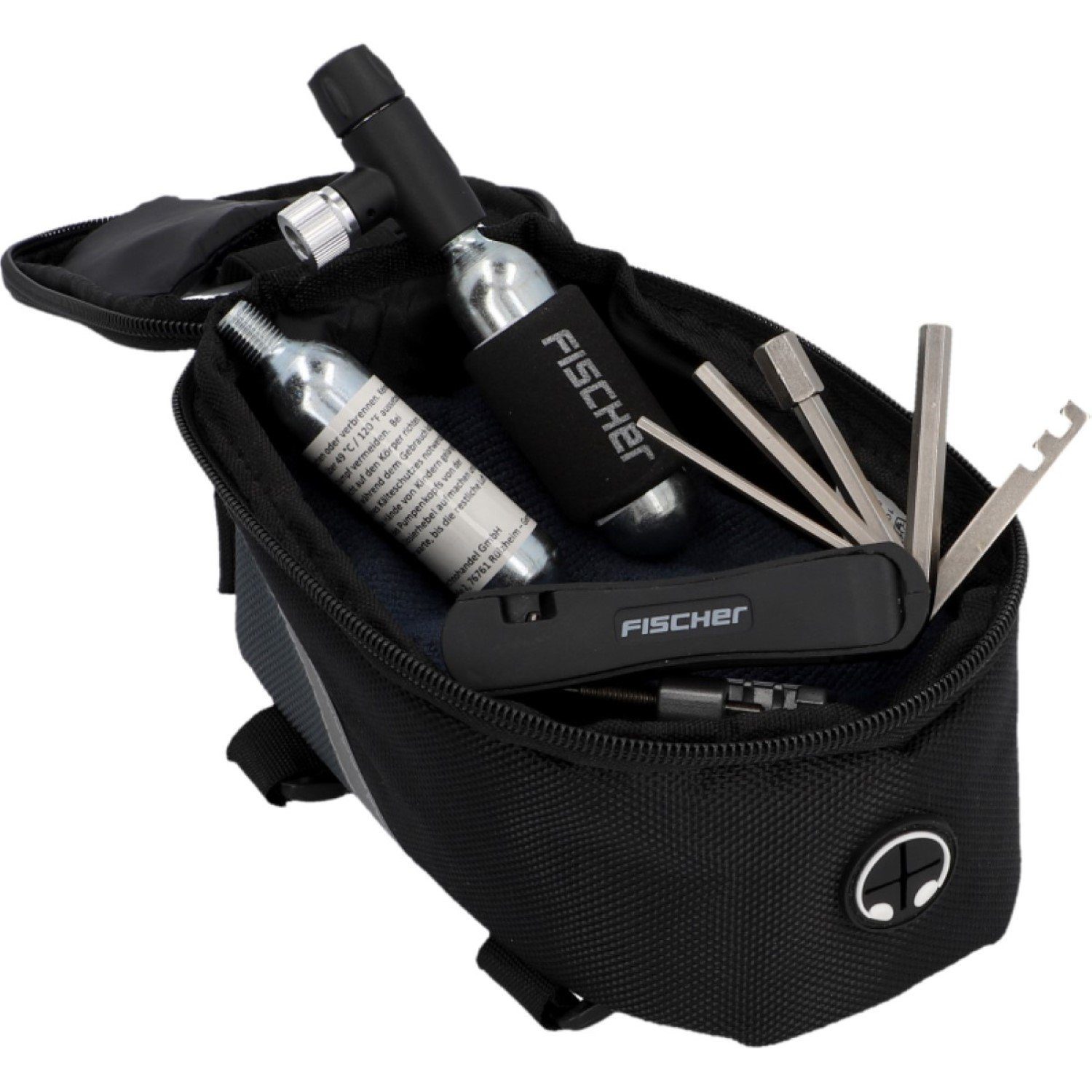 FISCHER Fahrrad Fahrradtasche Oberrohrtasche mit Handy-Halterung als Navi, Fahrrad-Tasche als Rahmentasche, Halter mit Touchscreen-Schutzfolie