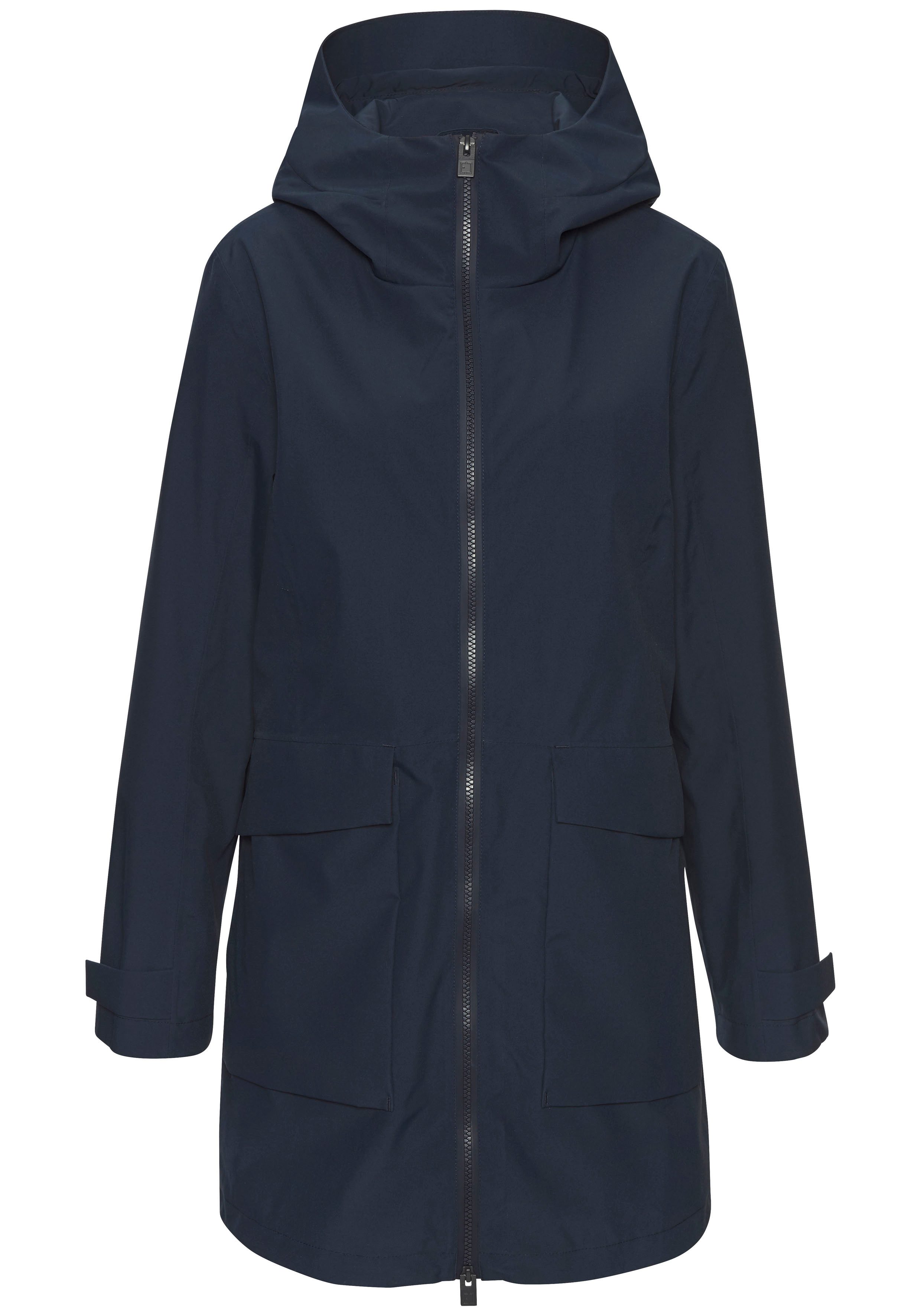 Elbsand Regenjacke mit Kapuze mit großem Logoprint auf dem Rücken günstig online kaufen