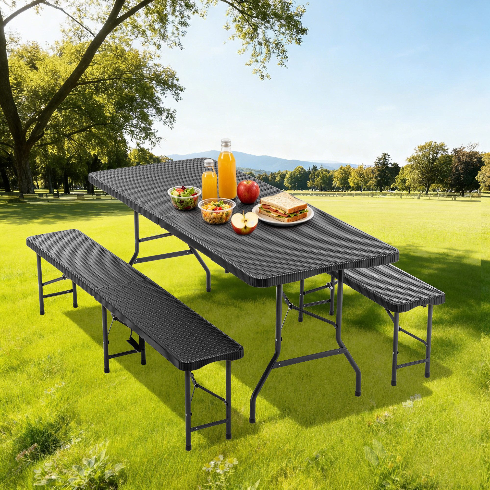 Campingtisch Klapptisch Picknicktisch 6ft mit Bank