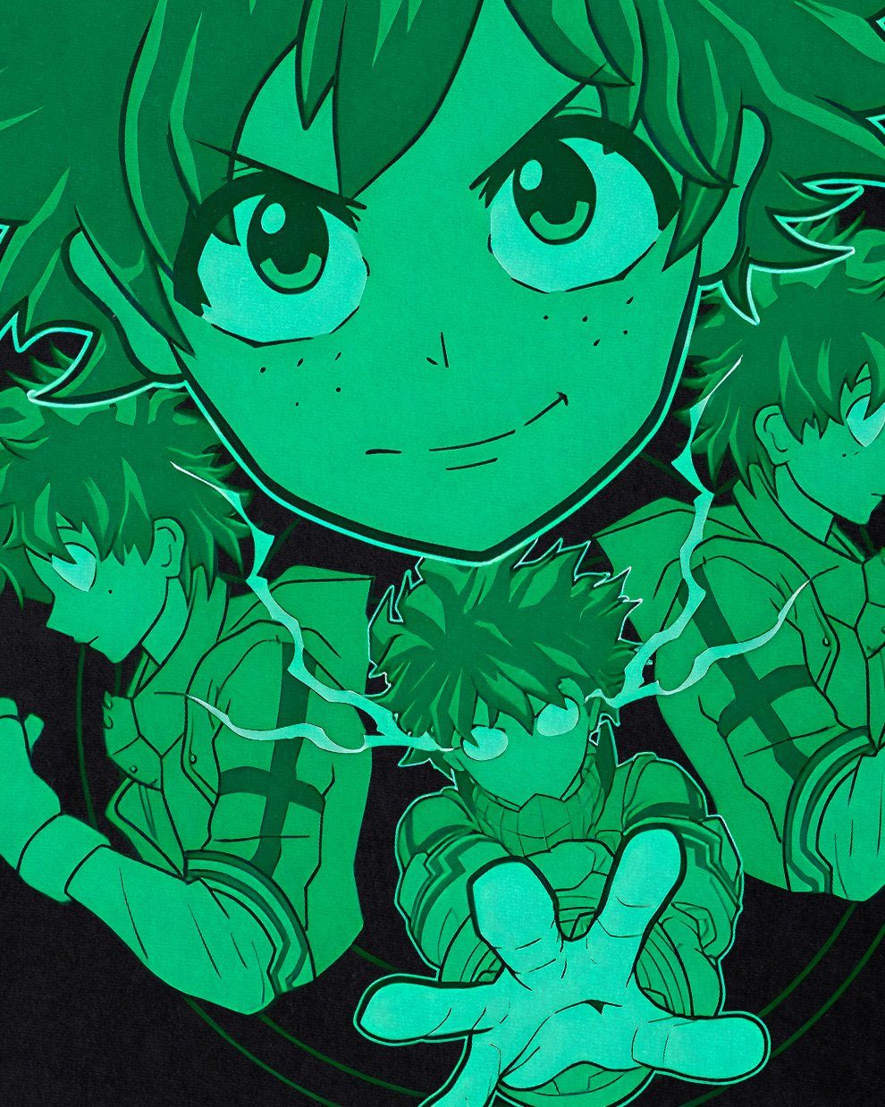 Print-Shirt Green Power hero style3 academia T-Shirt anime cosplay Herren my manga