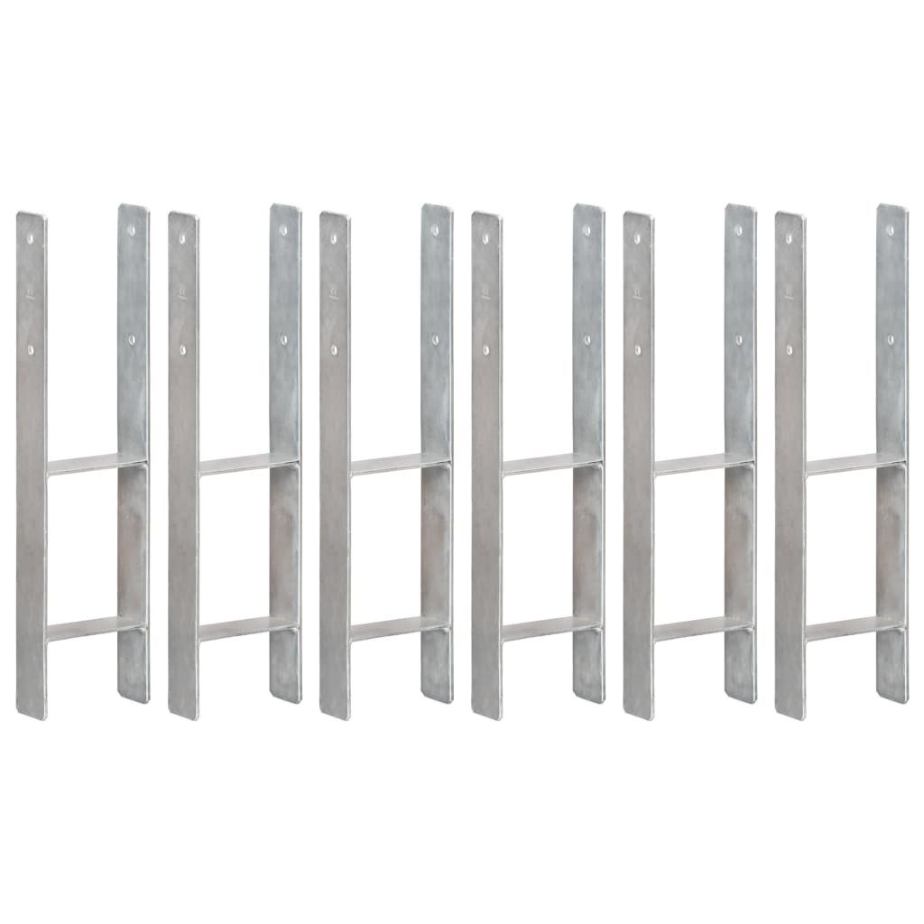 Einschlagbodenhülse Pfostenträger 6 Stk Silbern 14660 cm Verzinkter Stahl