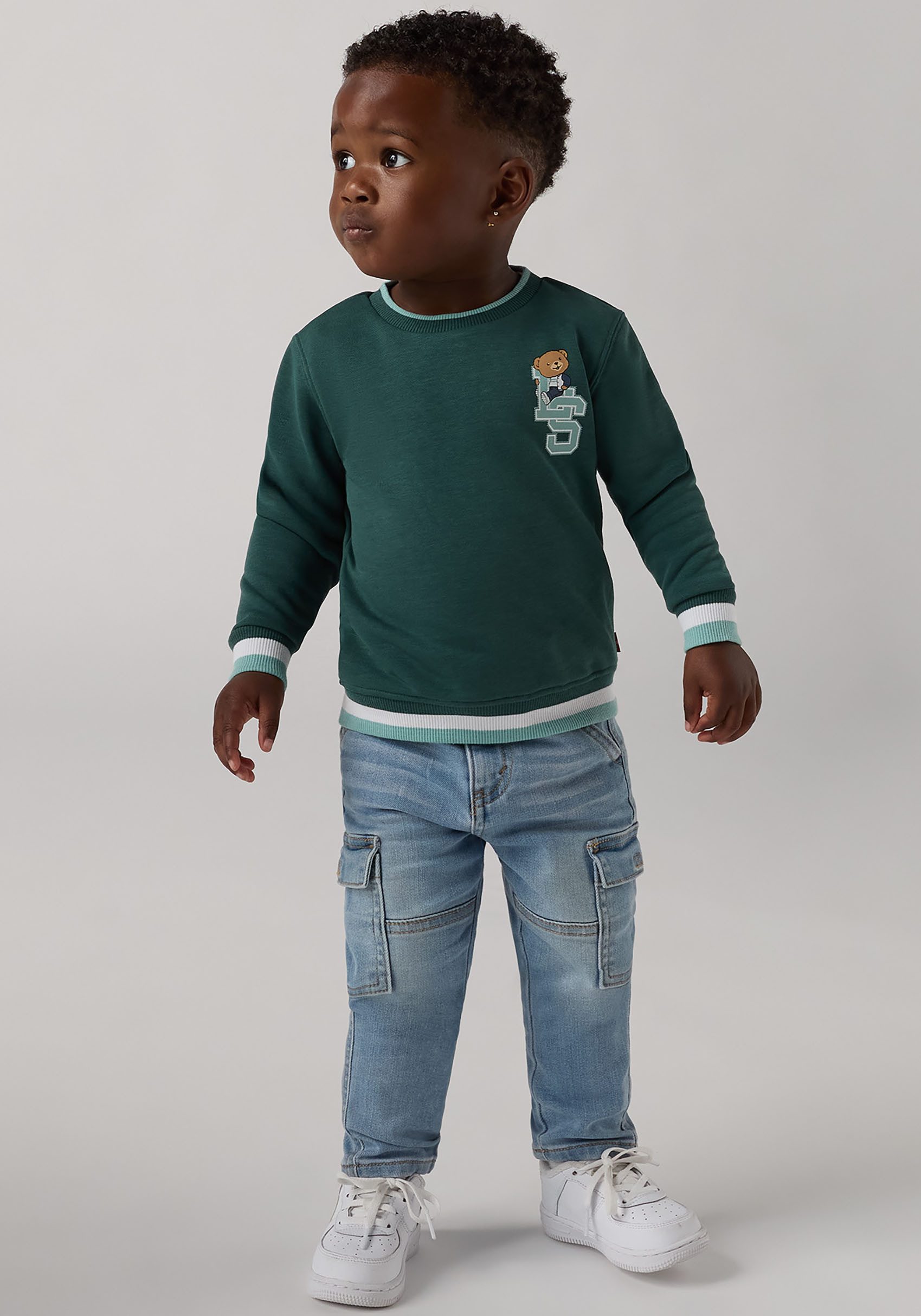 Levi's® Kids Sweatshirt LVB VARSITY LEVI TIPPED CREW mit Bärchenprint, for Boys