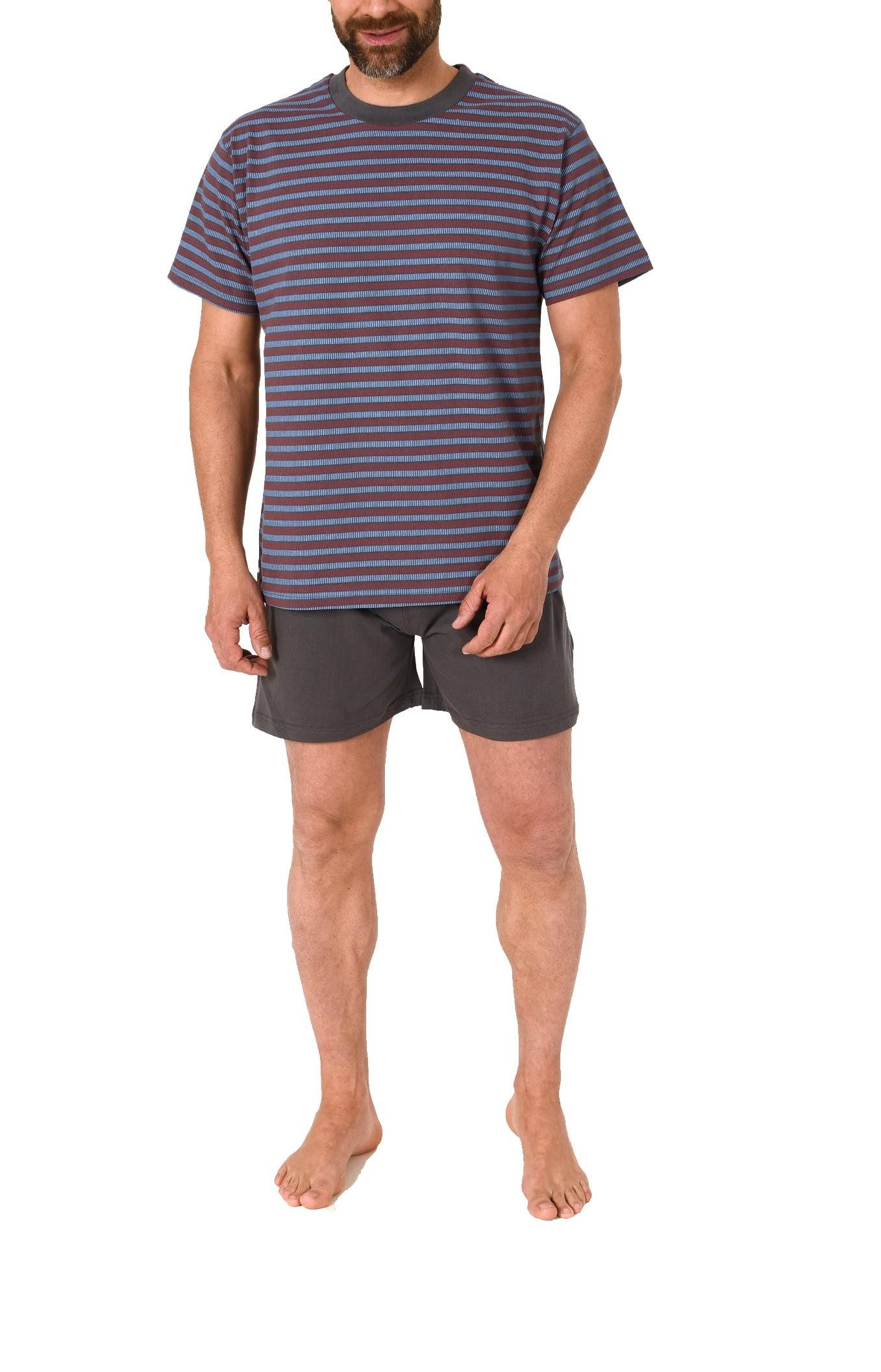 RELAX by Normann Pyjama Herren Schlafanzug kurzarm Pyjama Shorty in Streife günstig online kaufen
