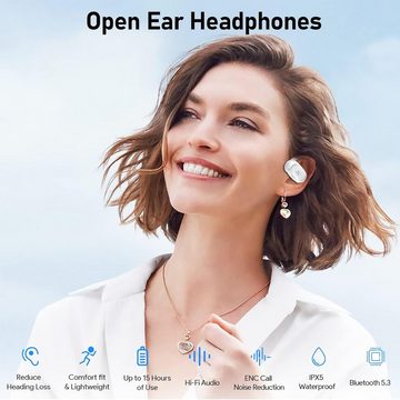 Ankbit E35 Open Bluetooth 5.3 mit ENC Call Noise Cancelling, 60Std Spielzeit In-Ear-Kopfhörer (Drahtlose Freiheit ermöglicht uneingeschränkte Bewegungsfreiheit beim Musikhören., IPX5 Kabellose Earbuds mit 4 mikrofon, Air Conduction für Sport Läufer)