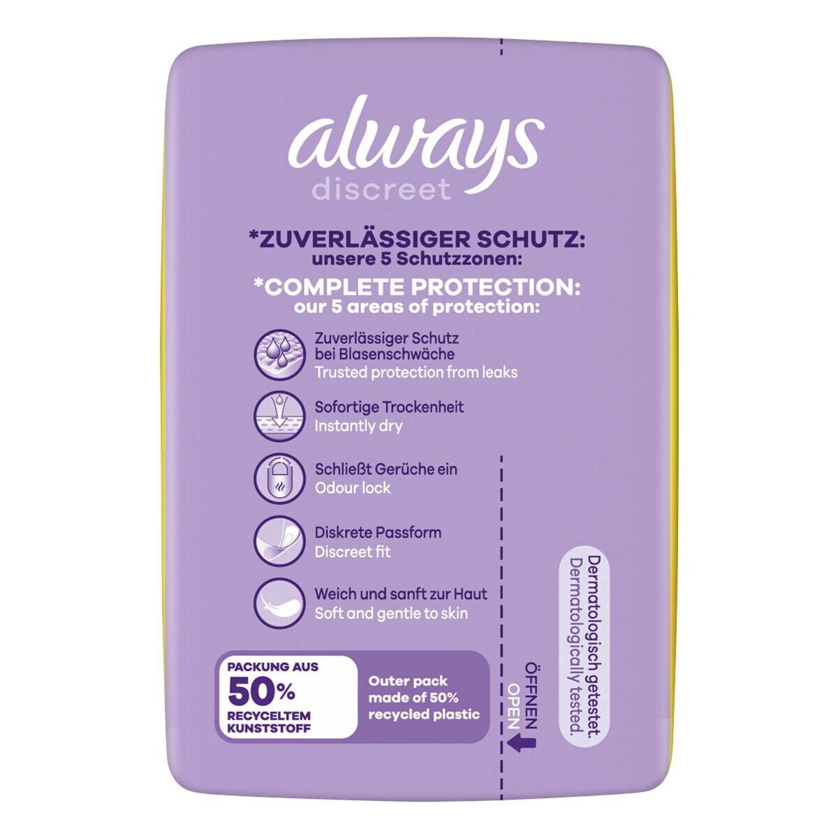always Inkontinenz-Einlage Discreet Small Plus, 3, 40-St., Saugstärke 3 - leichte Blasenschwäche