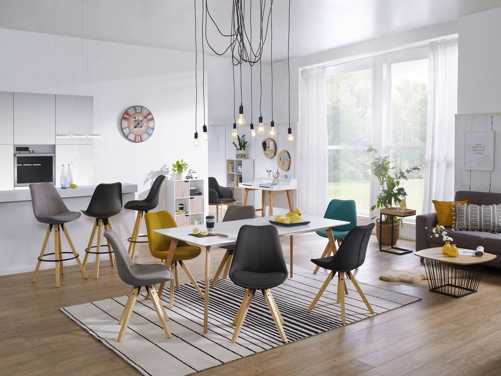 FineBuy Design Bücherregal MASSA Modern Holz Weiß mit Türen Sonoma Eiche Ablagefächer Standregal freistehend Größe wählbar – Bild 5 von 5