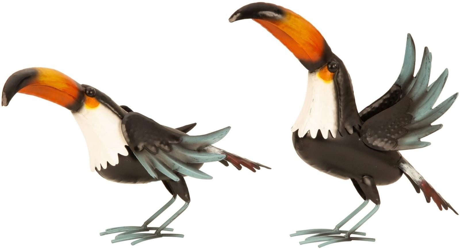 Geschenkestadl Tierfigur 2 Stück Tukan Vogelfiguren Metall 20,5cm/27cm Dekoration Haus Garten (2 St)