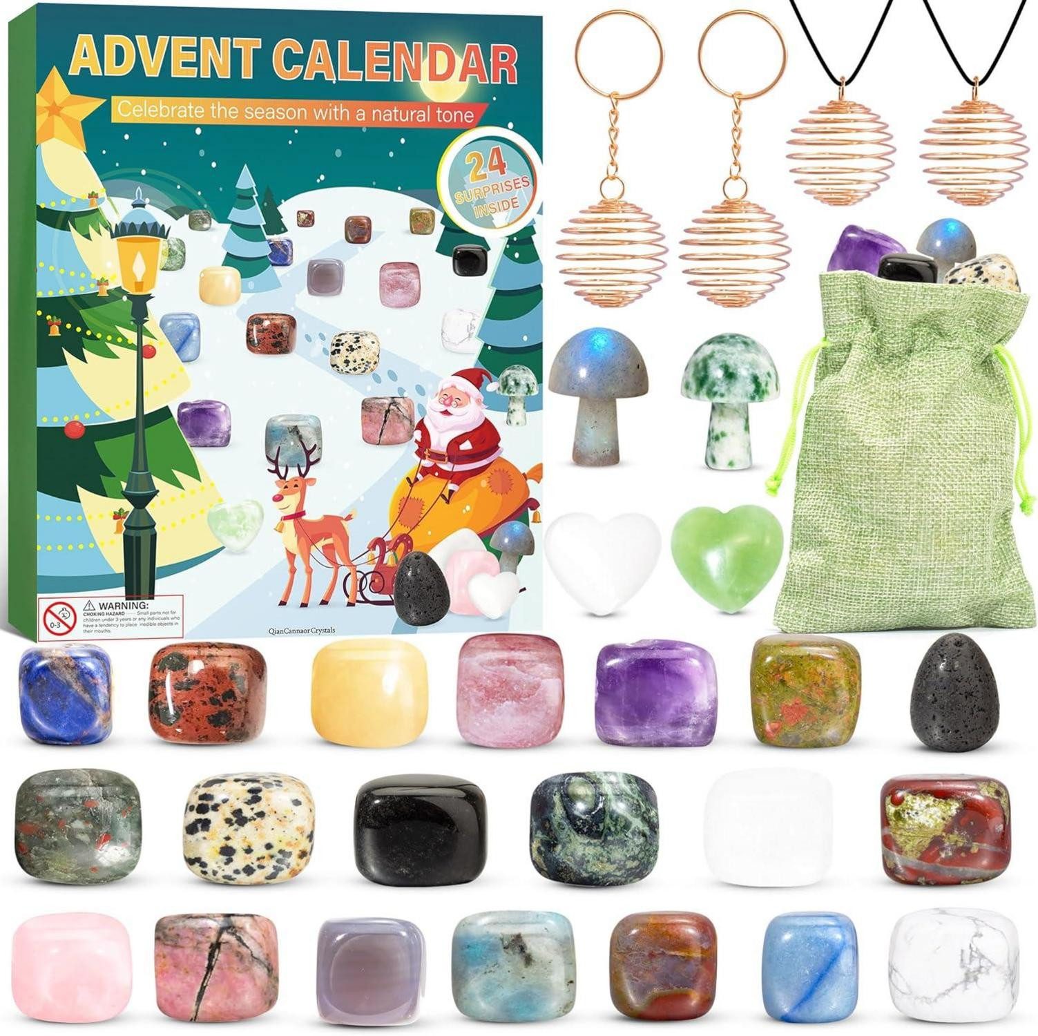 Spielzeug-Adventskalender Adventskalender für Kinder mit Natürlichen Mineralien und