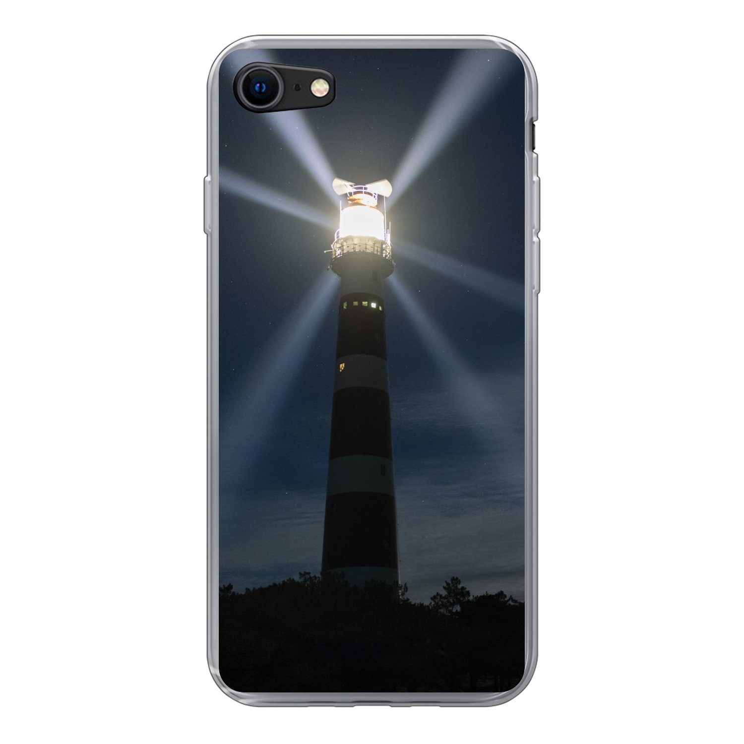 MuchoWow Handyhülle Leuchtturm von Ameland in der Abenddämmerung, Handyhülle Apple iPhone 7, Smartphone-Bumper, Print, Handy Schutzhülle