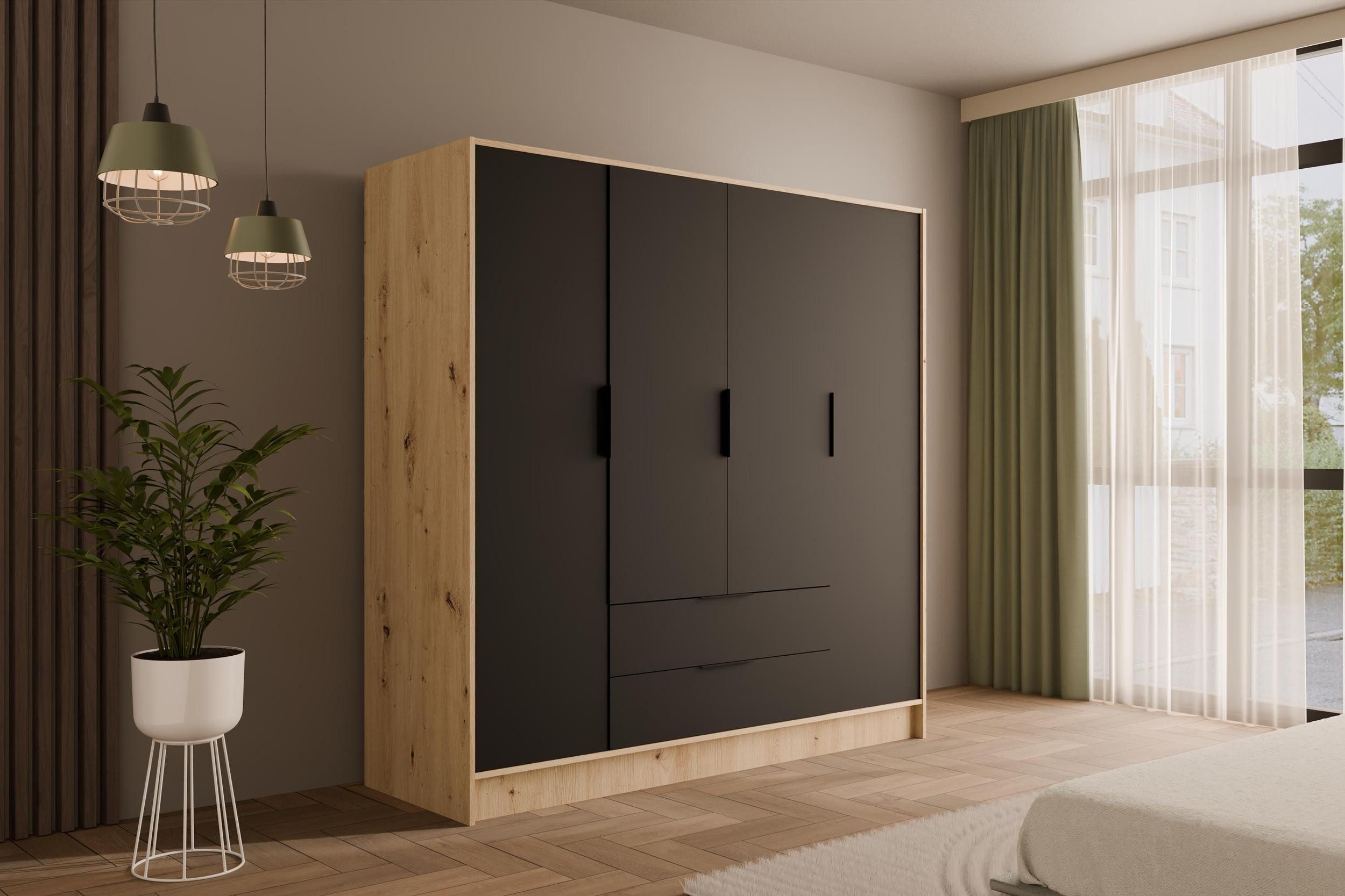 ALTDECOR Drehtürenschrank KOLIN (Kleiderschrank Garderobenschrank mit viel günstig online kaufen