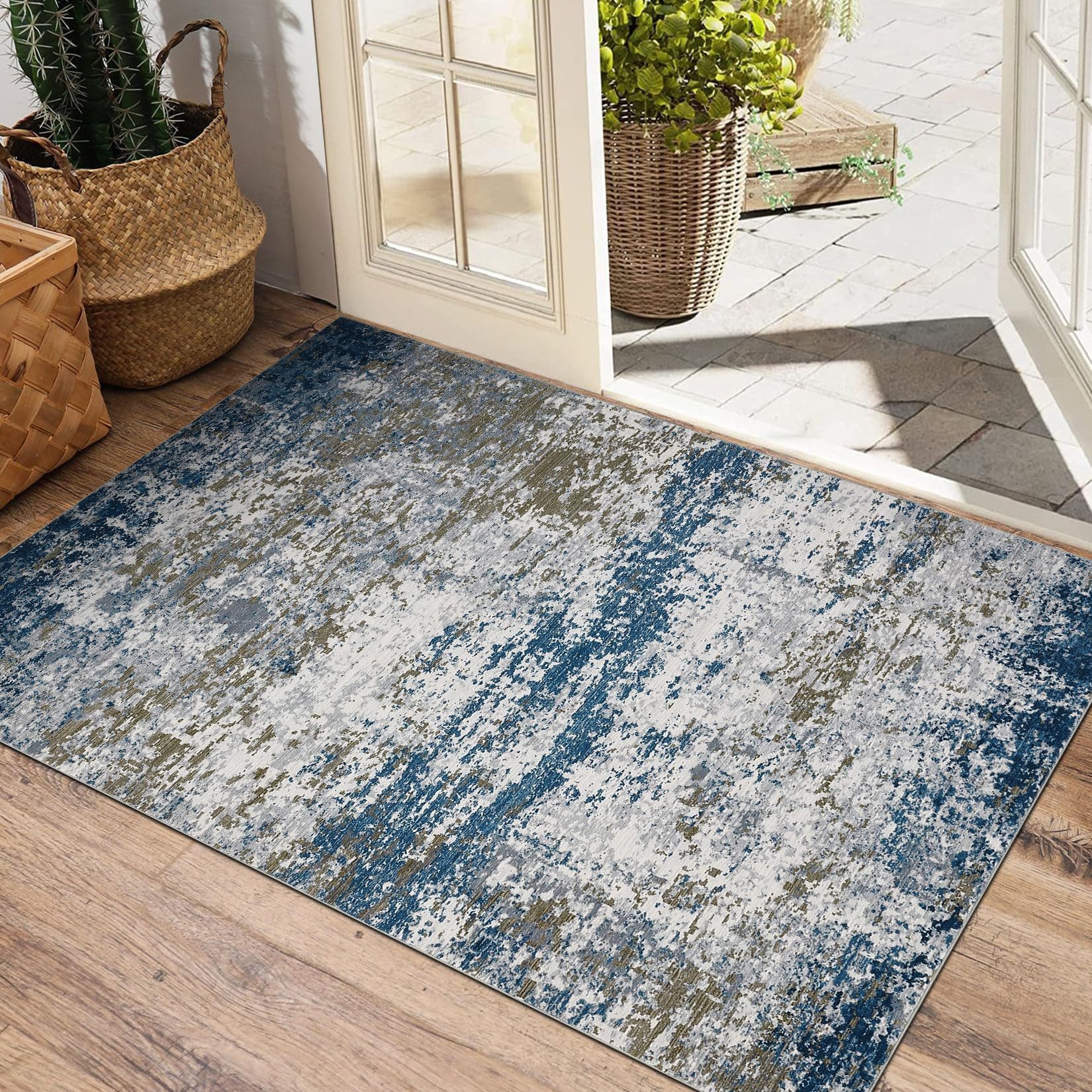 GarveeMore Teppich Abstraktes Muster, rechteckig, Höhe: 5 mm, Perfekt für reduzierte, aber designorientierte Wohnkonzepte