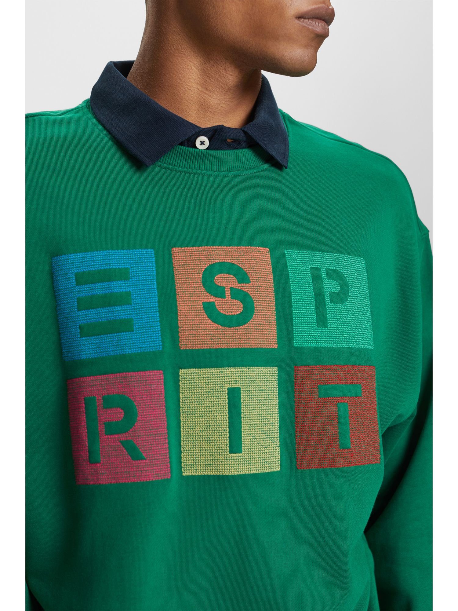 Esprit Sweatshirt Logo-Sweatshirt aus GREEN Bio-Baumwolle (1-tlg) DARK