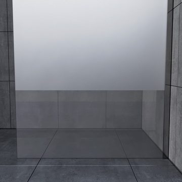 SONNI Walk-in-Dusche Walk in Duschwand Duschabtrennung, 8mm Einscheibensicherheitsglas mit Nano Beschichtung, teilsatiniert, Höhe 200cm, mit Stabilisator
