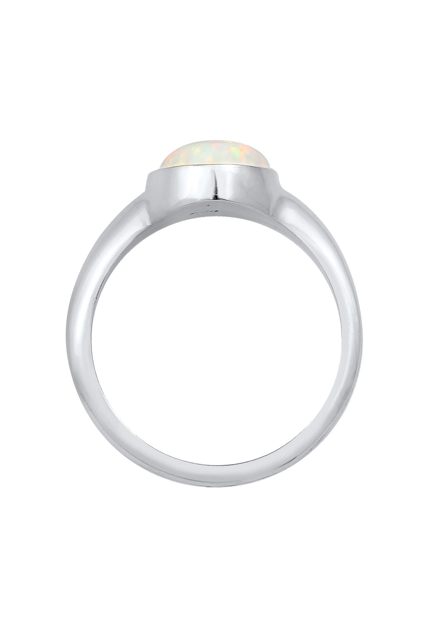Elli Siegelring Siegelring Mondstein Oval 925 Silber