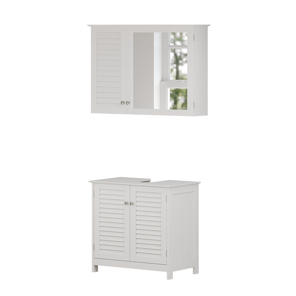 Vicco Badmöbel-Set Riad, Weiß, 2 Teile, (2-St., 2er Set) günstig online kaufen