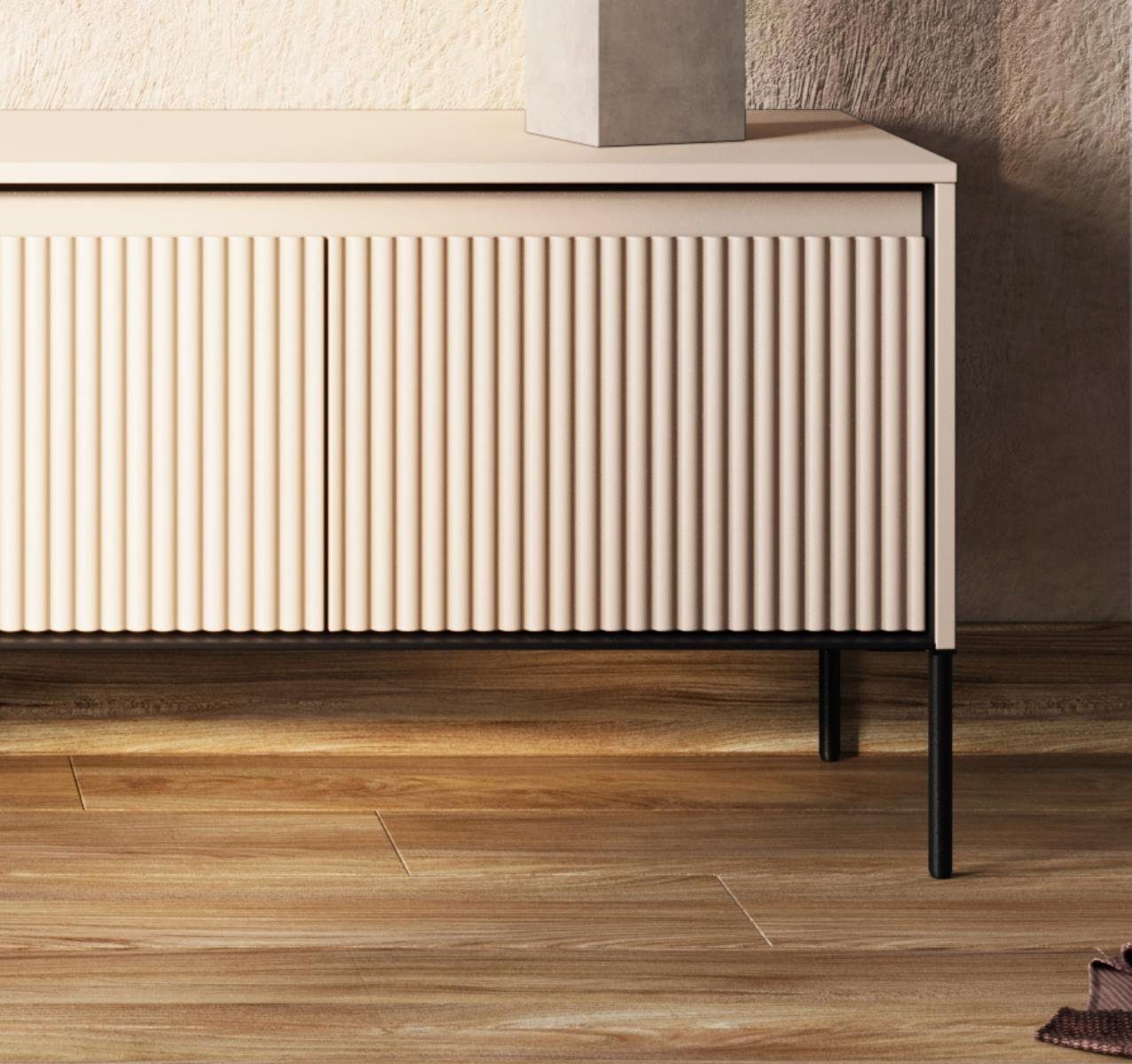 Compleo TV-Schrank FLORE mit 4 Klappen/Türen, Fronten gefräst, Breite: 167 cm – Bild 4 von 5
